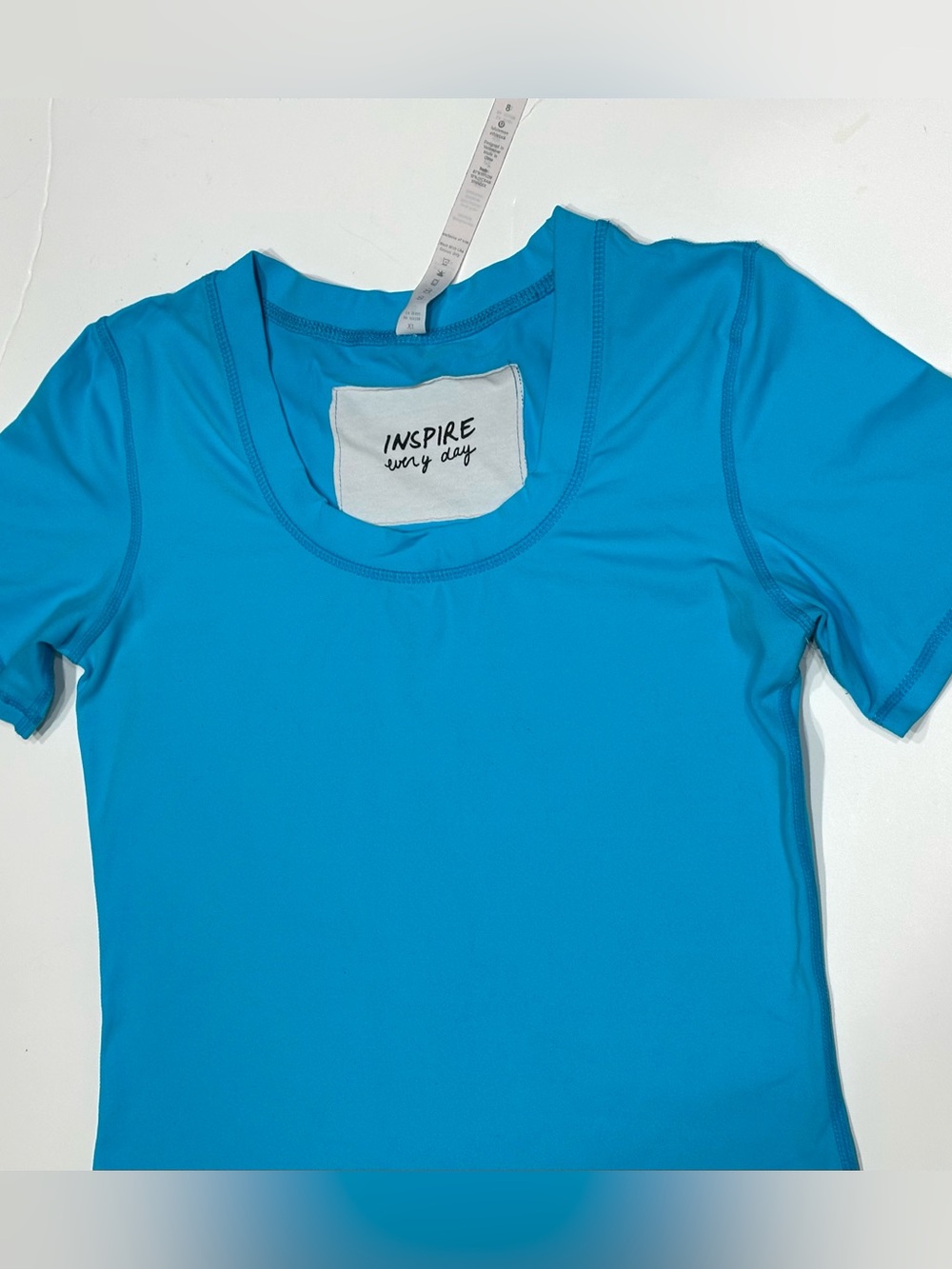 Lululemon Women Size 8 Blue Short Sleeve Athletic Top Yoga Shirt - Picture 6 of 11